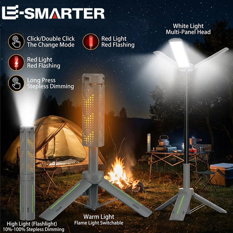 Multifunctional Folding Camping Lamp Rechargeable Portable Work Light 1000 Lumen Outdoor Hiking Fishing Telescopic Lanterns Oasis Select