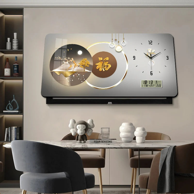 Perpetual Calendar Large Size Electric Meter Box Decorative Picture Wall Clock Distribution Box Block Decorative Wall Clock Oasis Select