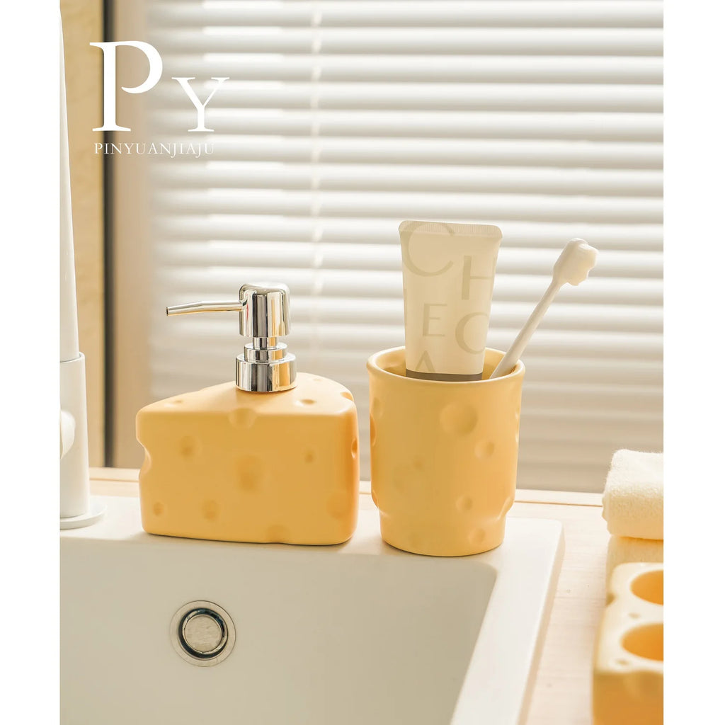 Ceramic Cheese Soap Box Draining Creative Home Daily Toilet Bathroom Washstand Light Luxury High-grade Soap Box Oasis Select