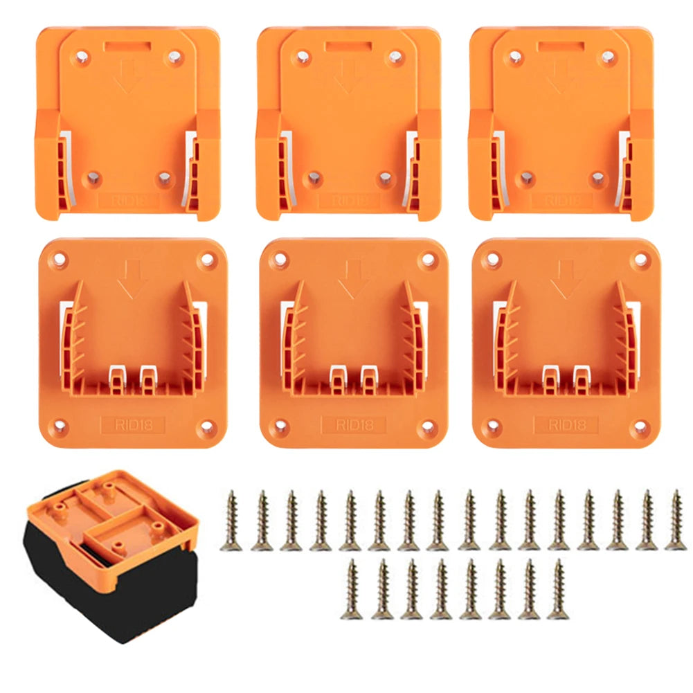Yellow Plastic Battery And Tool Hanger For Ridgid For AEG 18V Drill Storage Rack Organizer Garage Workshop Accessories Oasis Select 3 SET