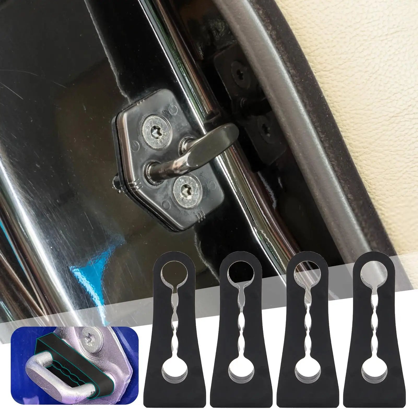 Rubber Shock Absorber for Car Door Car Door Lock Sound Damper 4PCS Wear-Resistant Sound Buffer Fashionable Car Accessory Oasis Select