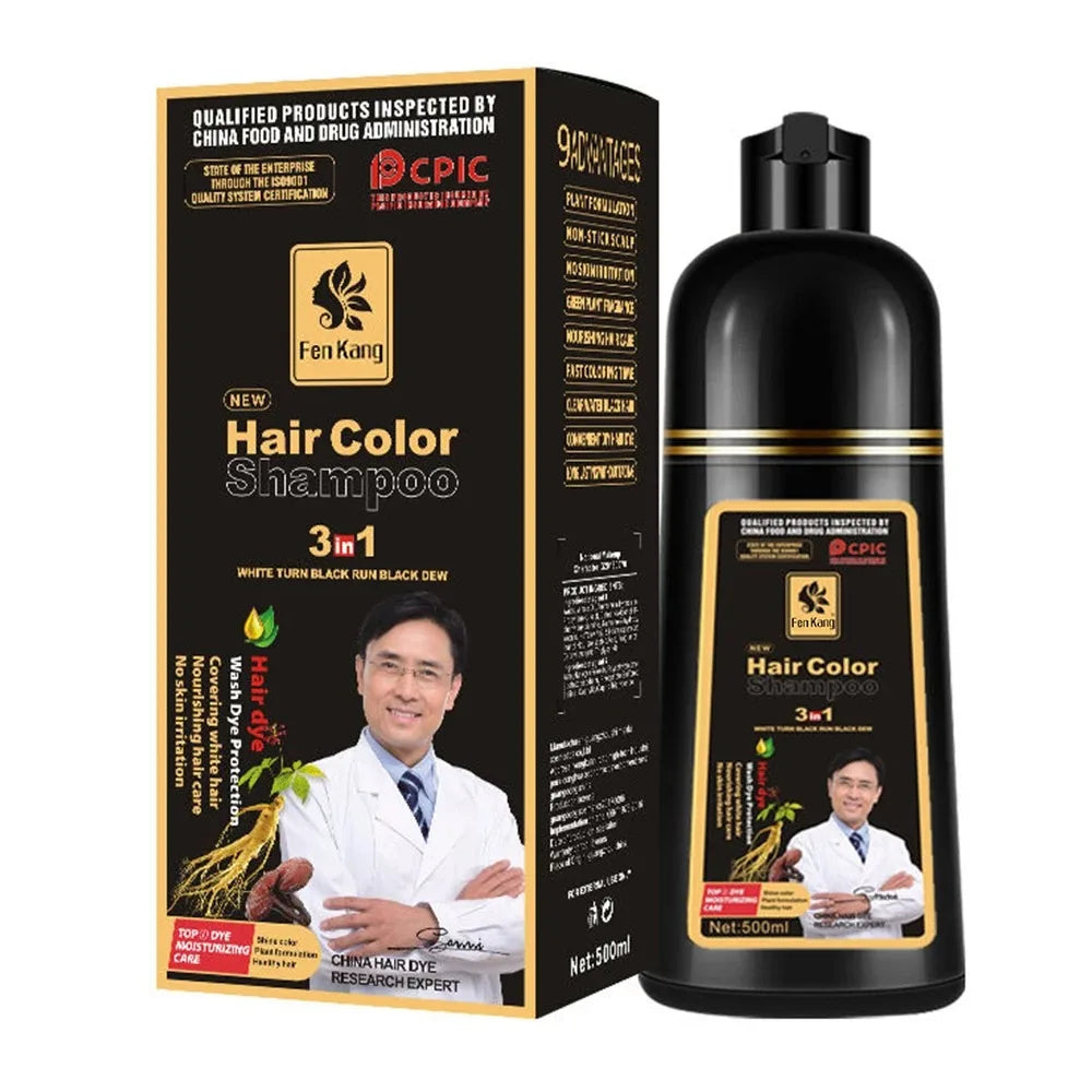 REAROYA Black Hair Dye Shampoo – Natural Plant-Based Color Hair Dye Shampoo Oasis Select