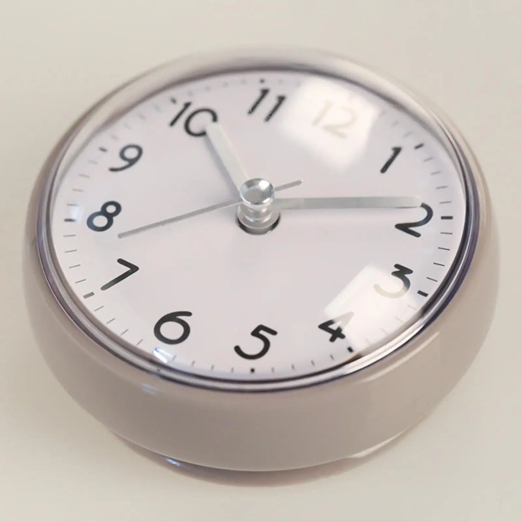 Mini Sucker Suction Cup Wall Clock Silent Waterproof Anti-Fog Small Clock for Bathroom Kitchen Toilet Wall Hanging Decoration Oasis Select