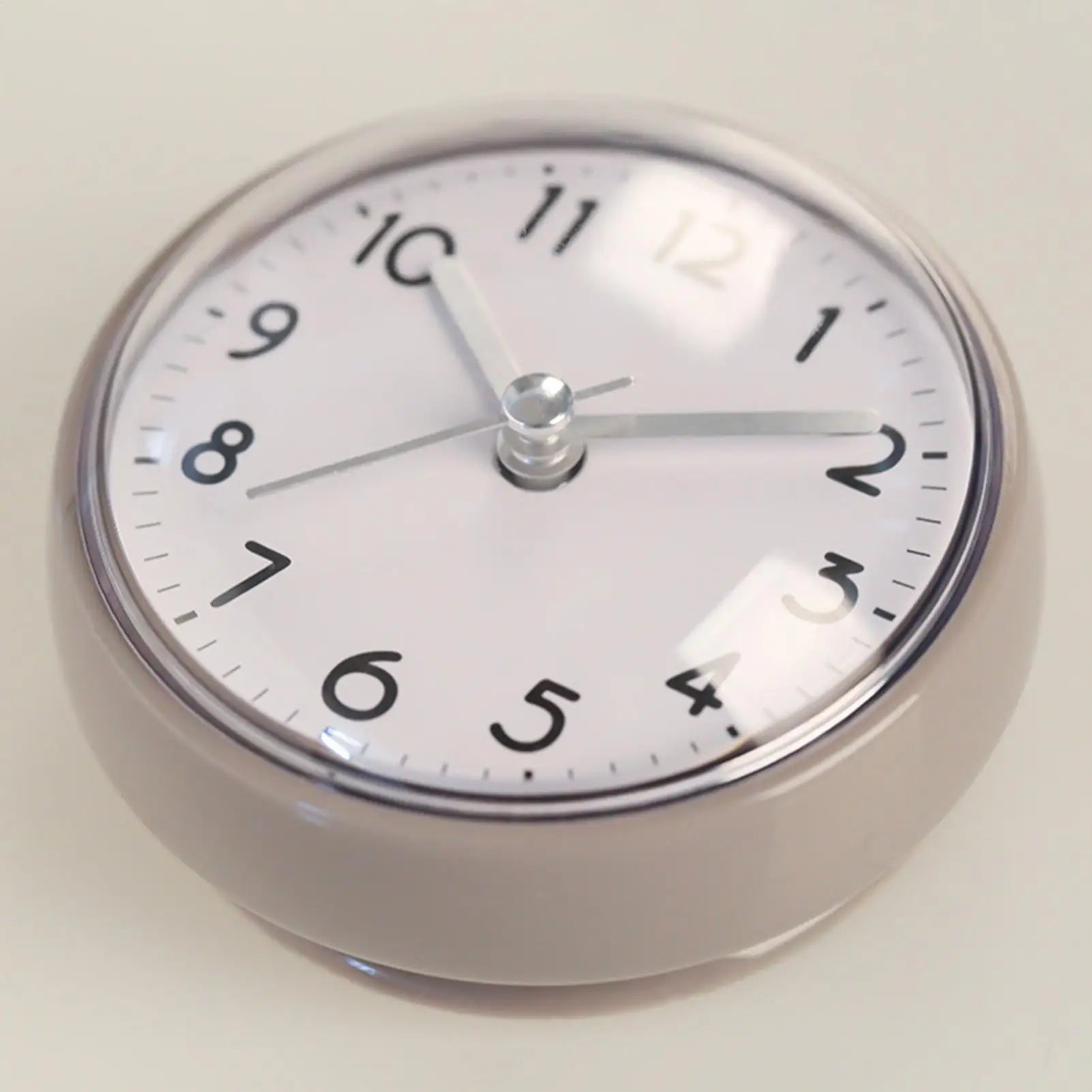Mini Sucker Suction Cup Wall Clock Silent Waterproof Anti-Fog Small Clock for Bathroom Kitchen Toilet Wall Hanging Decoration Oasis Select