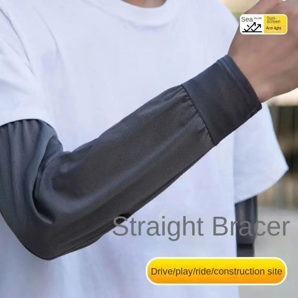 Durable UV Protection Sunscreen Ice Sleeves Loose Breathable Wear-resistant Outdoor Work Arm Warmers Men's Arm Sleeves Summer Oasis Select
