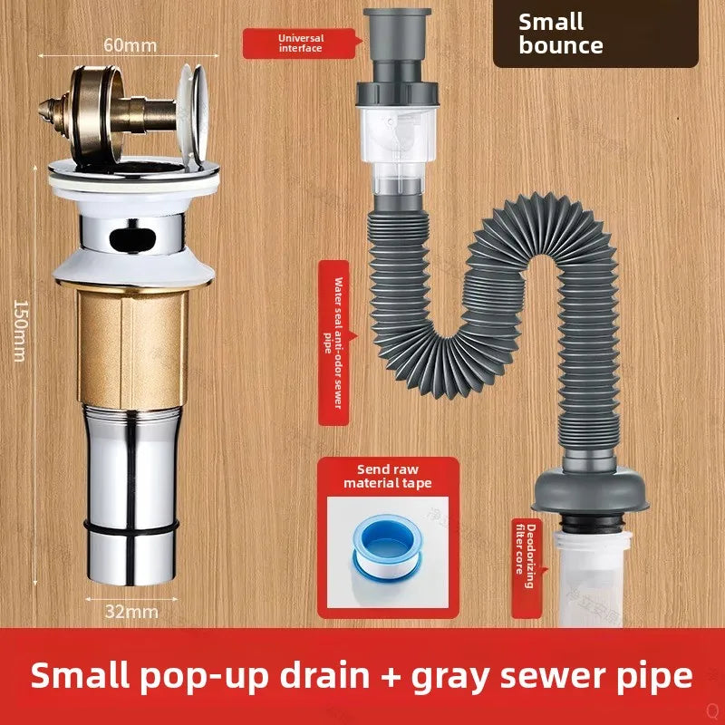P-Trap Kitchen Sink Deodorant Set Launch Pipeline Deodorizing Filter Sink Strainer Hose Drain Pipe Plumbing Kitchen Accessories Oasis Select J