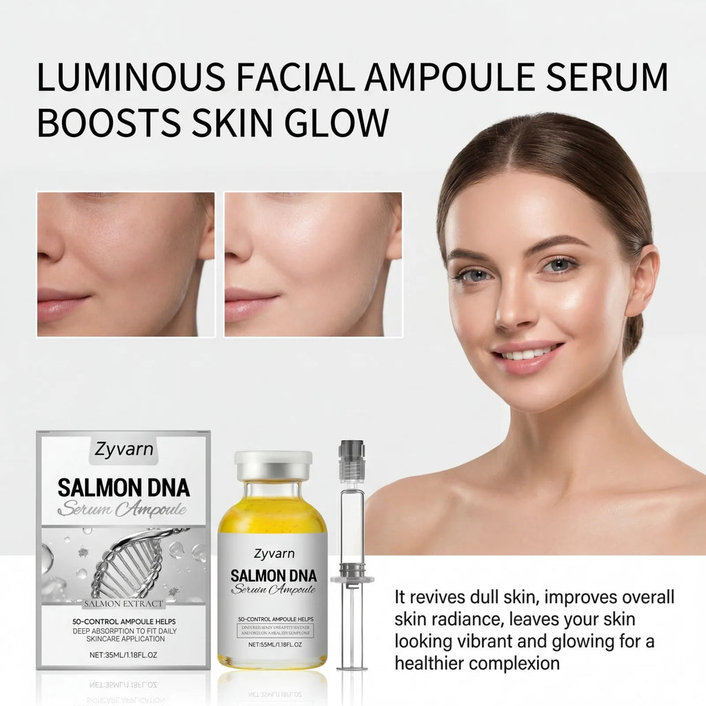35ml Salmon DNA Serum Ampoule Hydrating Facial Essence Brightening Smoothing Glow Skin Soothing Daily Care Gentle Formula Oasis Select