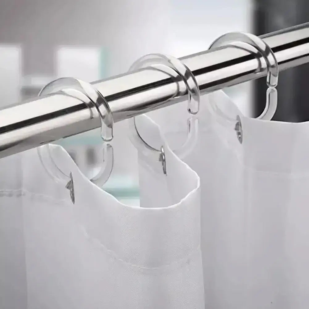 NEW 12PCS Plastic C Type Shower Curtain Hook Hanger Bath Drape Loop Clip Glide Convenient Replacement Bathroom Accessories Oasis Select