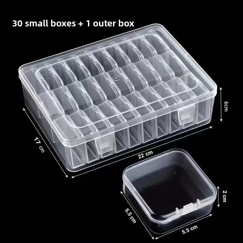 Transparent Plastic Bead Accessories Storage Box Nail Art Jewelry Box Diamond String Beads Organizer Modern Minimalist Style Oasis Select