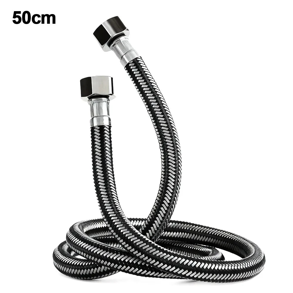 Durable 30-200cm Stainless Steel Braided Flexible Tube Hose Useful 1/2 Inch Hot and Cold Water Faucet Inlet Pipe Hose Oasis Select 50cm