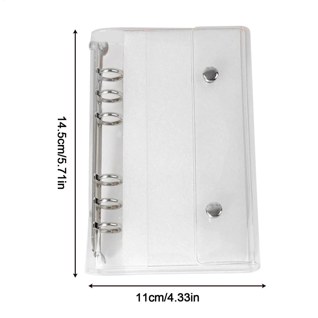 A6 A7 Transparent 6 Ring Binder Cover Clear PVC Notebook Closure Binder Cover Loose Leaf Folder for Ring-Bound Planner Pages Oasis Select