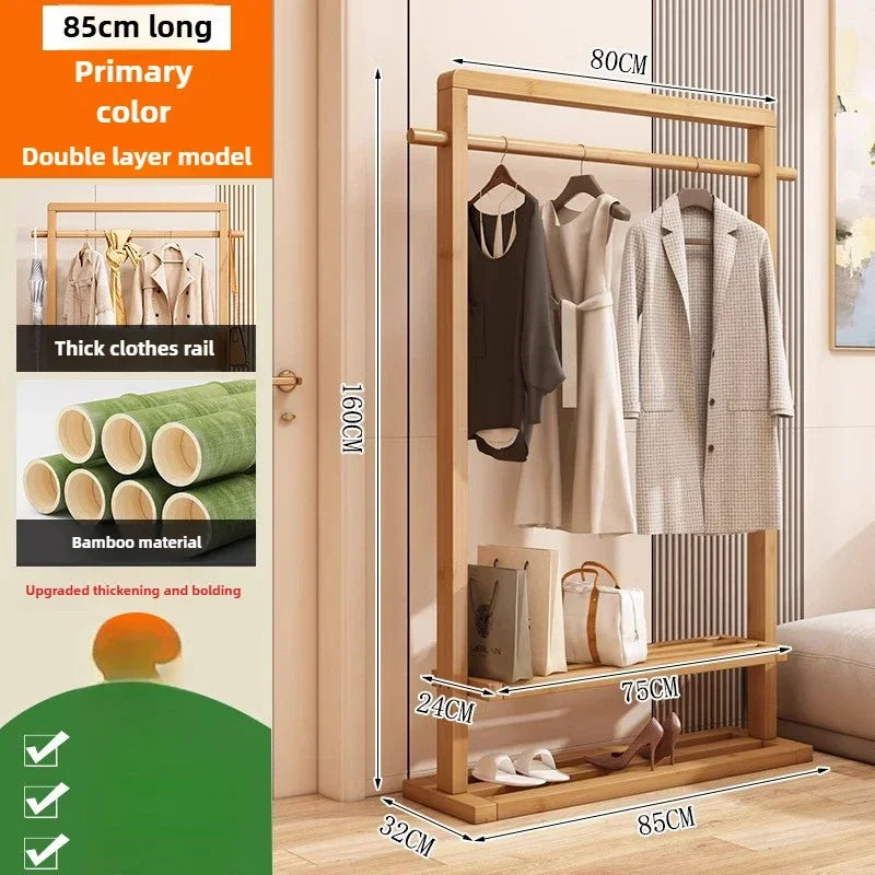 Multi-functional Hanging hanger Floor-to-ceiling bedroom Simple hanger Removable coat rack sturdy and durable Oasis Select Log color B