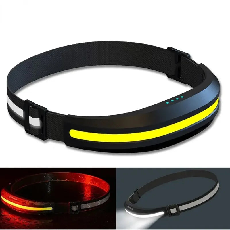 Portable COB Headlamp Rechargeable Red and White Light Work Light Outdoor Camping Night Running Floodlight Fishing Headlight Oasis Select