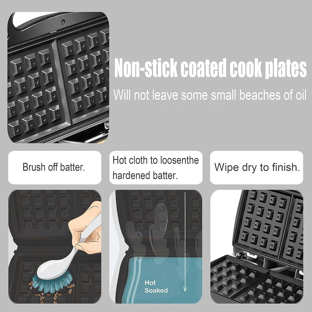 750W Non-Stick Sandwich Press & Waffle Maker | Countertop