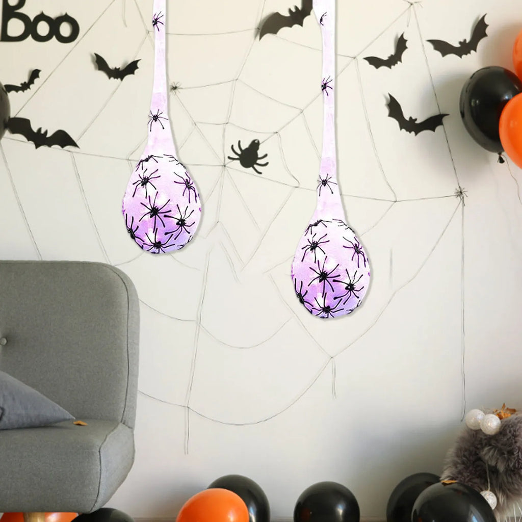 Halloween LED Glowing Spider Egg Bag Hanging Decoration Halloween Hanging Decor Oasis Select