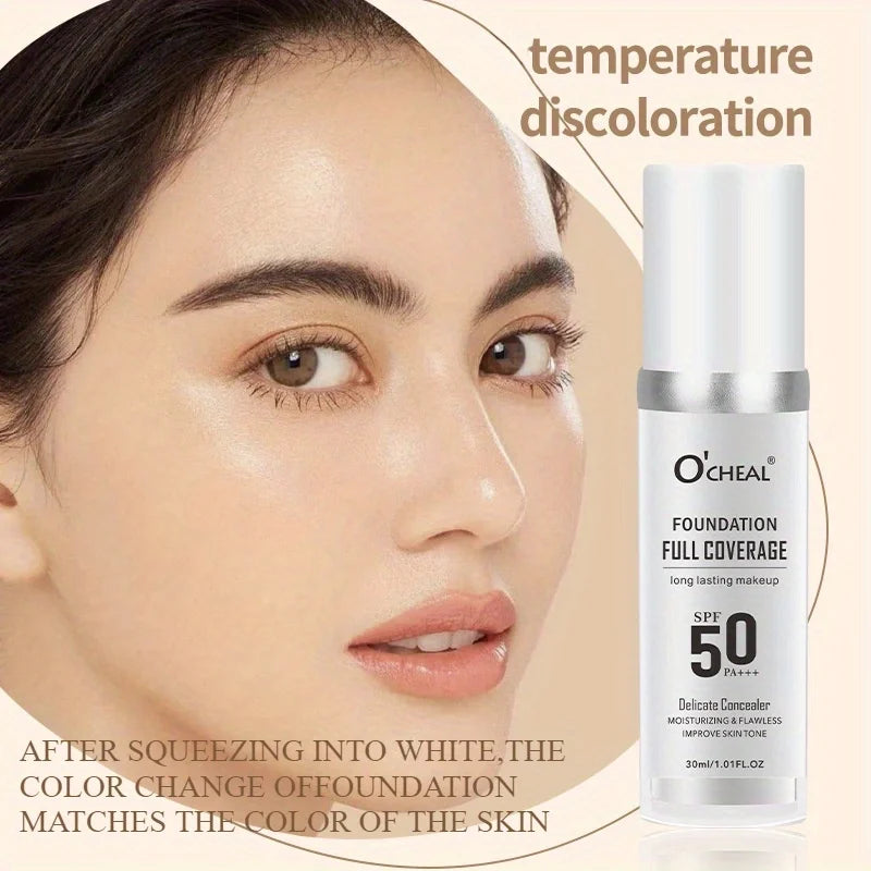 Magic temperature changing liquid foundation, natural foundation, light makeup. Long lasting, hard to take off makeup Oasis Select