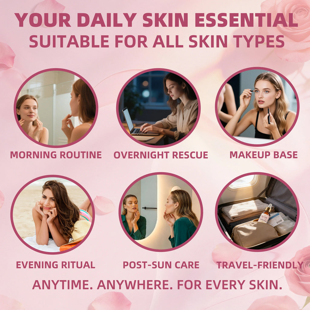 Aurnü Rose Facial Serum – Hydrating & Nourishing, All Skin Types Rose Face Serum Oasis Select