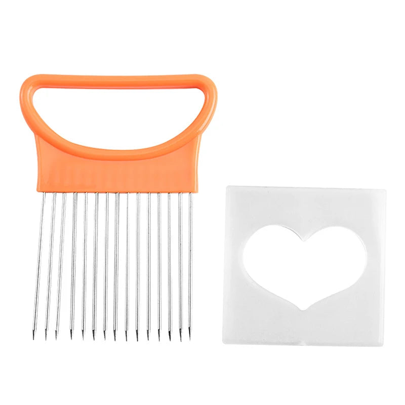 Heart-Shaped Onion Needle Multi-Functional Vegetable Slicer And Fruit And Vegetable Slicing Aid Oasis Select Orange