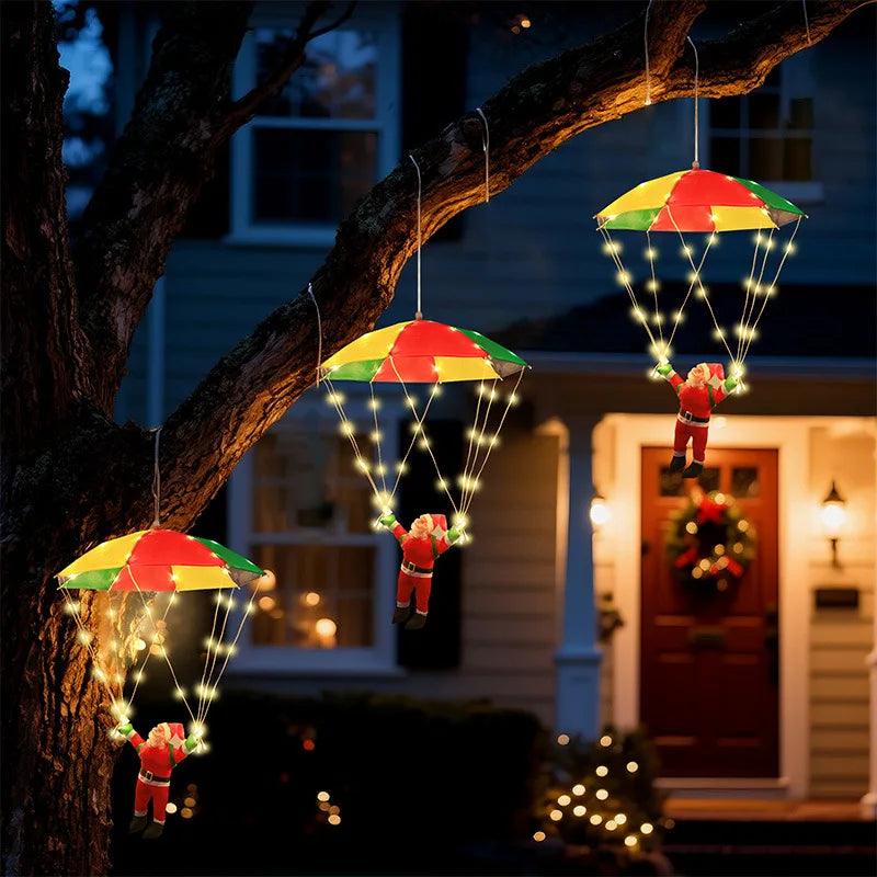 LED Light Christmas Skydiving Old Man Courtyard Gate Christmas Decorative Light Parachute Old Man Light String Oasis Select