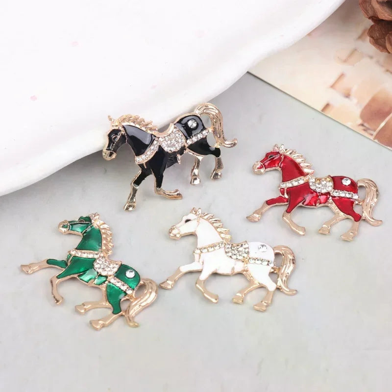 Classic Rhinestone Horse Brooches For Women Versatile Animal Lapel Pins Clothing Corsage Jewelry Accessories New Year Gifts Oasis Select