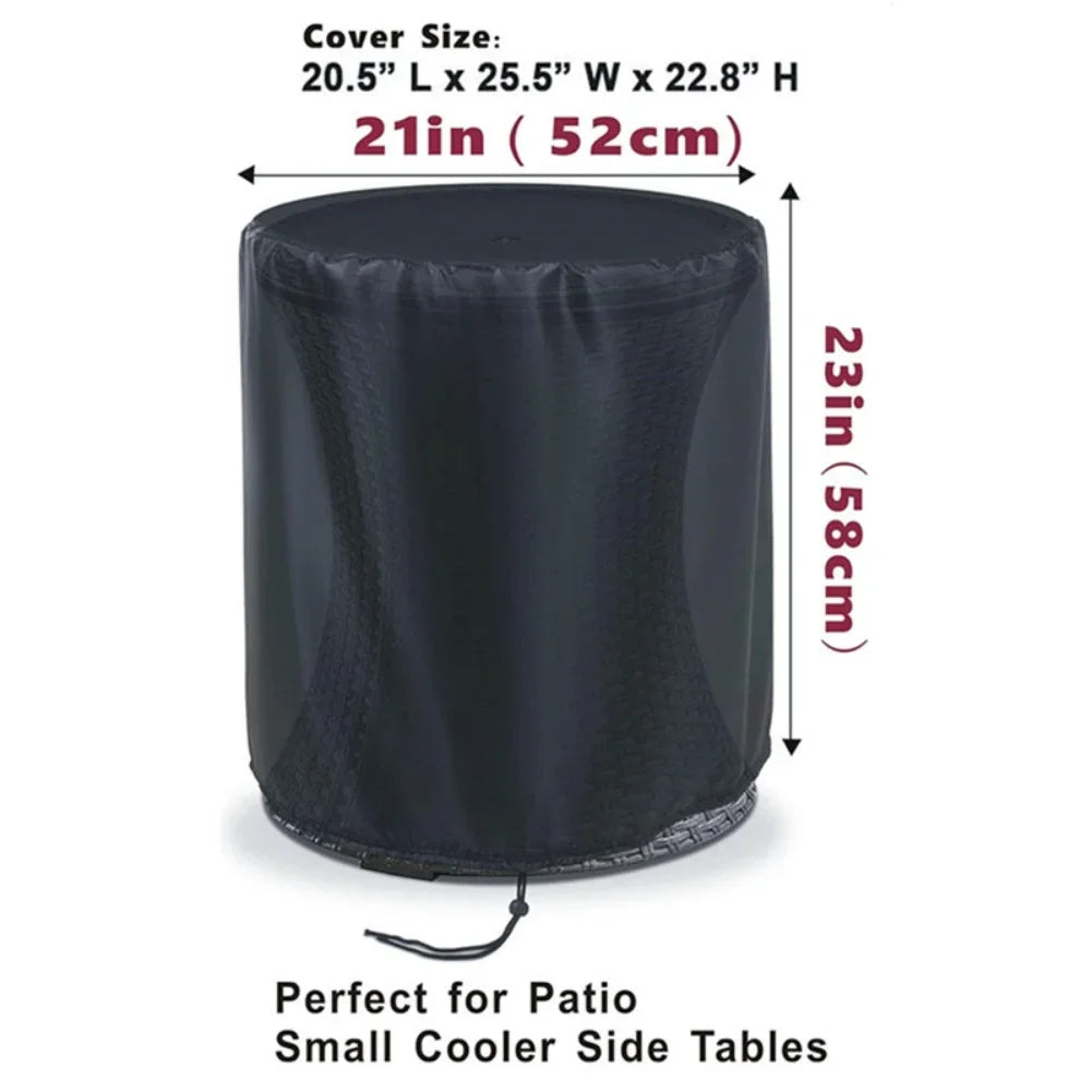 Small Round Patio Table Cover 52x58 cm for Outdoor Bar and Coffee Tables 210D Oxford Cloth Water Resistant Drawstring Oasis Select
