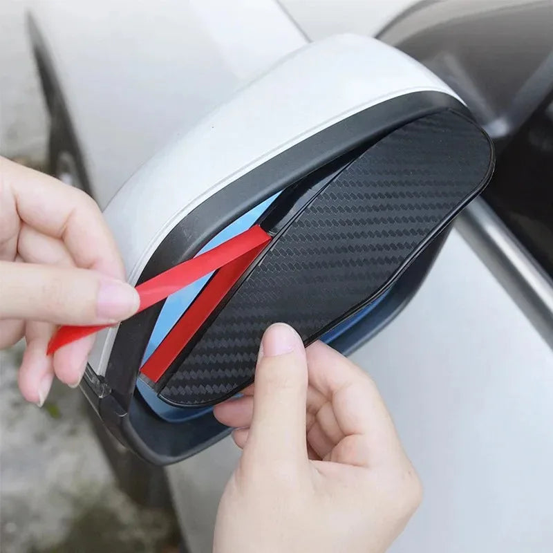 1-4pairs Car Rearview Mirror Rain Eyebrow Visor Carbon Fiber Car Rearview Side Snow Sun Visor Rain Cover Car Mirror Accessories Oasis Select