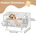 2-Layer Clear Acrylic Pet Habitats Hamster Cage Hamster Enclosure | for Indoor Outdoor Home Yard Breeding Observation Pet Shop Oasis Select Clear