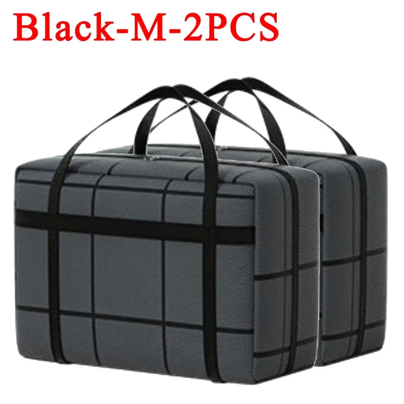 1-4Pcs Large Capacity Clothes Quilt Storage Bag Thickened Moving Storage Bag Portable Handheld Dustproof Luggage Bag Oasis Select Black-M-2PCS