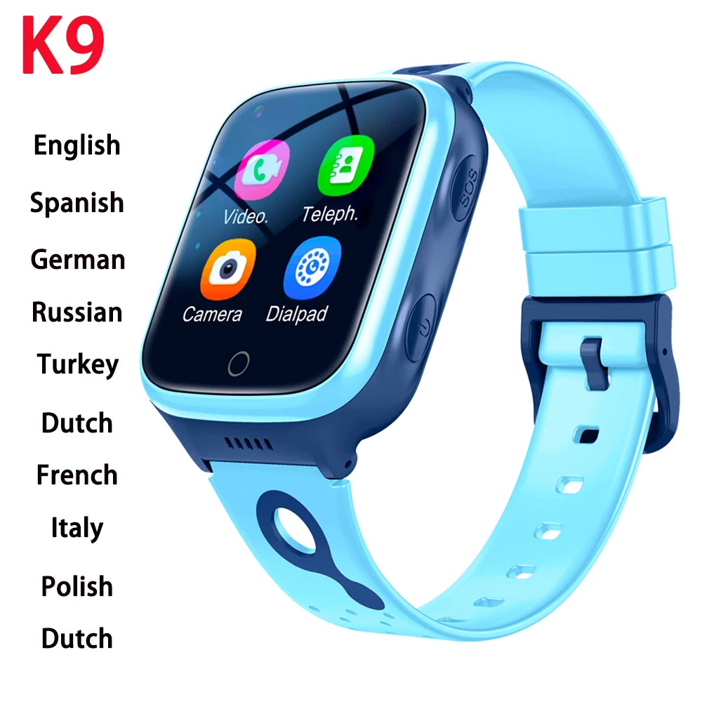 4G Kids Smart Watch Camera SOS Waterproof GPS WIFI Video Call Monitor Tracker Location LBS Smartwatch Children Watch Boy Girl Oasis Select K9 blue