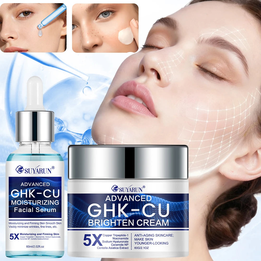 SUYARUN GHK-CU Cream & Serum – Firming Face Moisturizer Face Cream & Serum Set Oasis Select