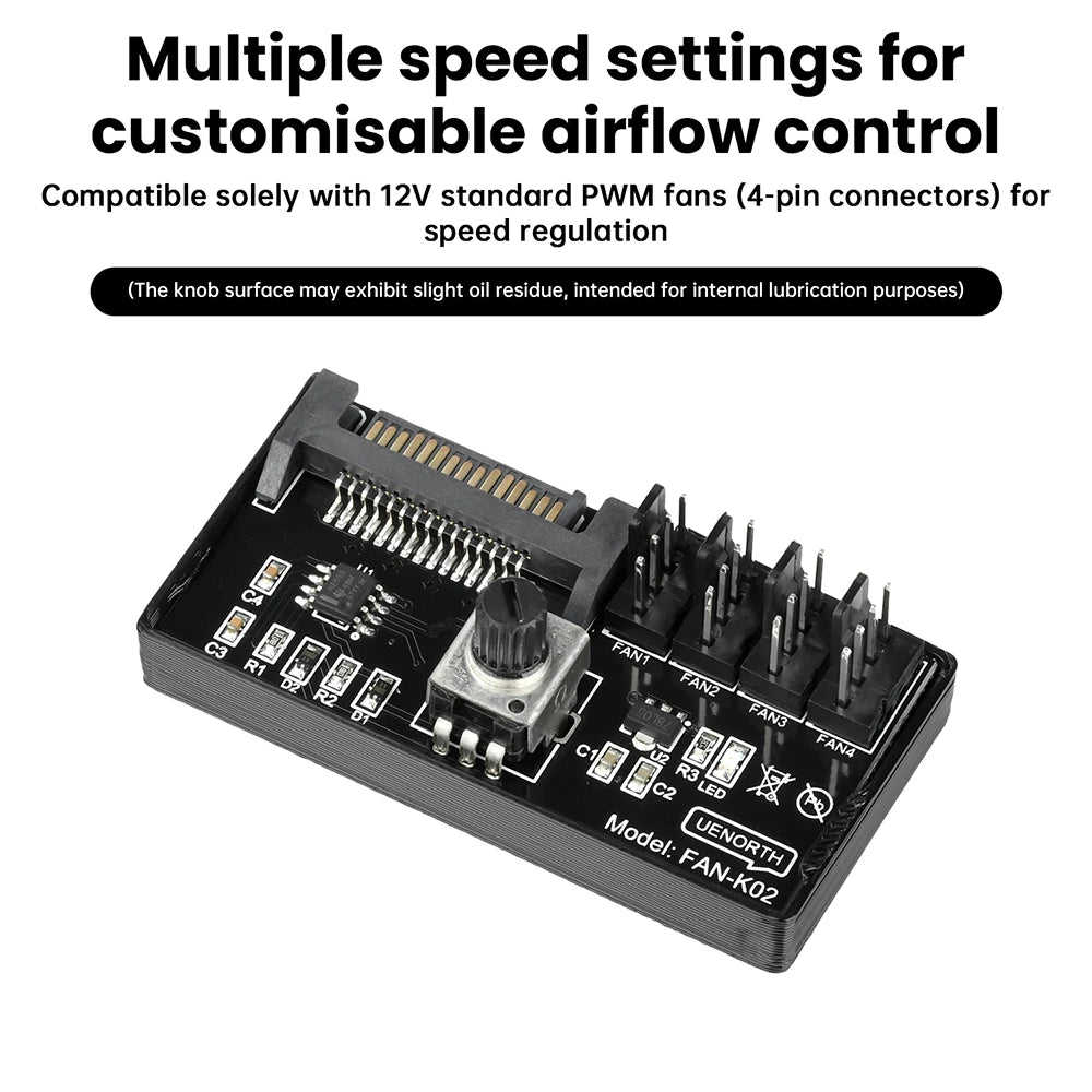 60W High Power Hub Controller For PC Four/Six Wire Fans PWM Speed Control Fan Speed Regulator Oasis Select
