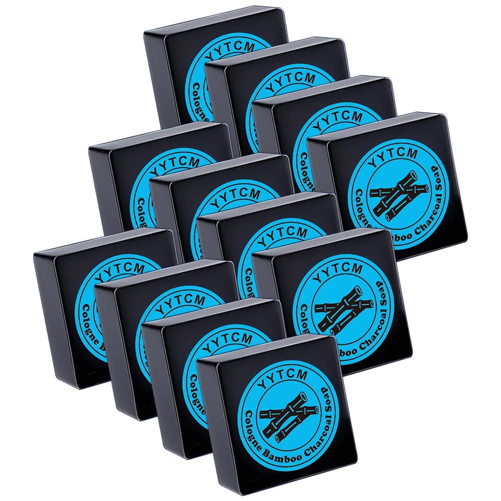 Men's Bamboo Charcoal Soap – Deep Cleansing Face & Body Bar 65g Charcoal Bar Soap Oasis Select 12Pcs 65g