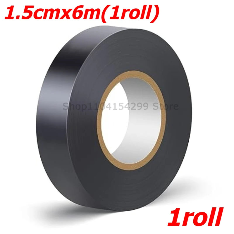 6m/roll Black Electrical Tape High-Temperature Resistant Electrical Tape Durable Soft Insulating Adhesive Electrical Tape Oasis Select 1roll (6m)