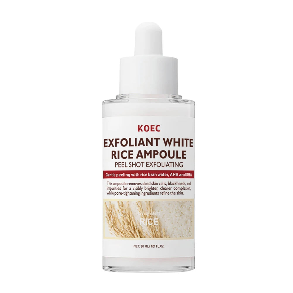 Black Rice Gently Exfoliating Essence Dead Skin Remover Facial Glowing Replenisning Moisturize Hyaluronic Acid Brightening Serum Oasis Select White