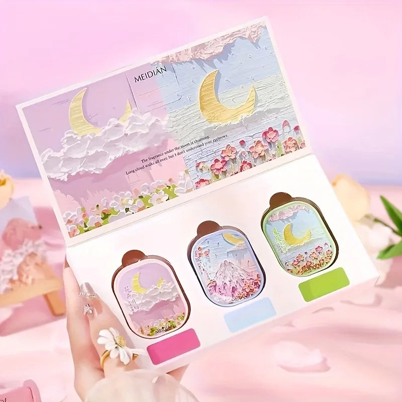 MEIDIAN 3-Piece Floral Solid Balm Perfume Gift Set for Women Solid Balm Perfume Oasis Select