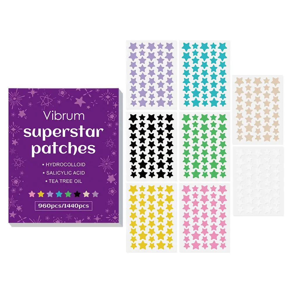 Star Hydrocolloid Blemish Patches – 960 or 1440 Pcs | Fun Colors