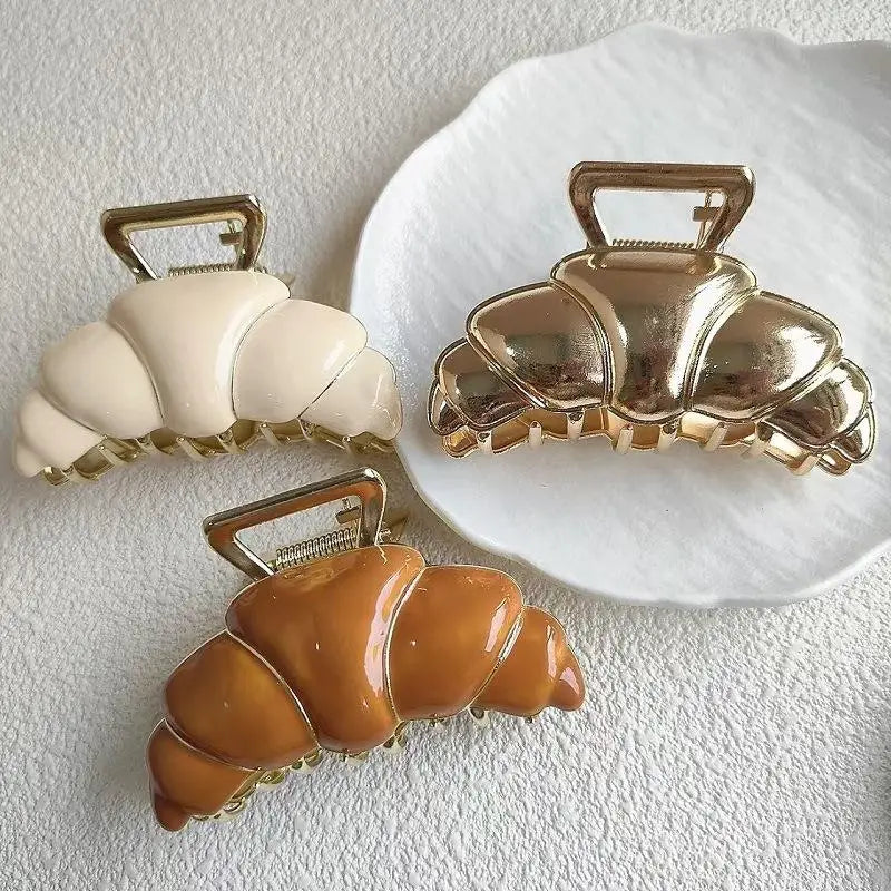 8cm Croissant Hair Claw Clip – Cute Food Series Women & Girls Hair Claw Clip Oasis Select