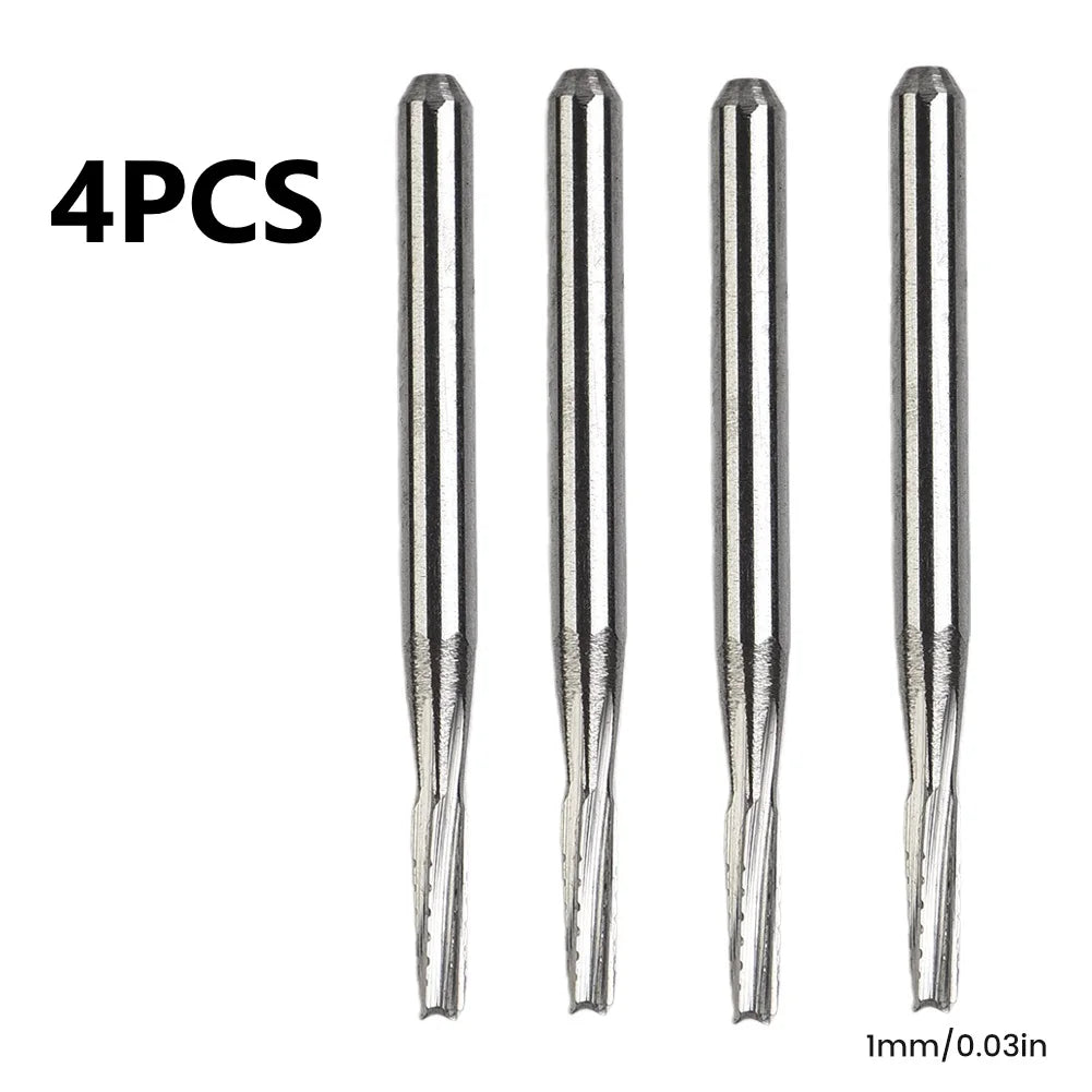 4PCS 1mm Automobile Windshield Repair Tool Car Glass Tapered Carbide Drill Bit Car Front Windshield Repair Tool Oasis Select 4pcs