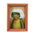 Wooden Frog Fridge Magnet Photo Frame | Funny Quirky Decor