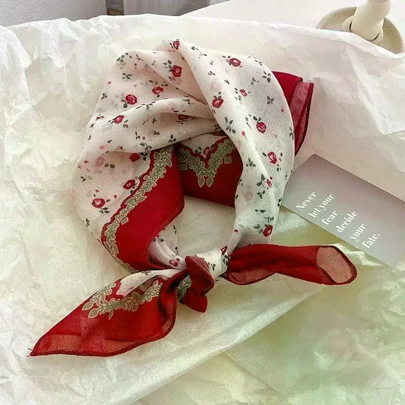 Vintage Floral Headscarf Women Bandana Head Wrap Hair Clips Headwear Summer Travel Beach Hair Accessories Oasis Select