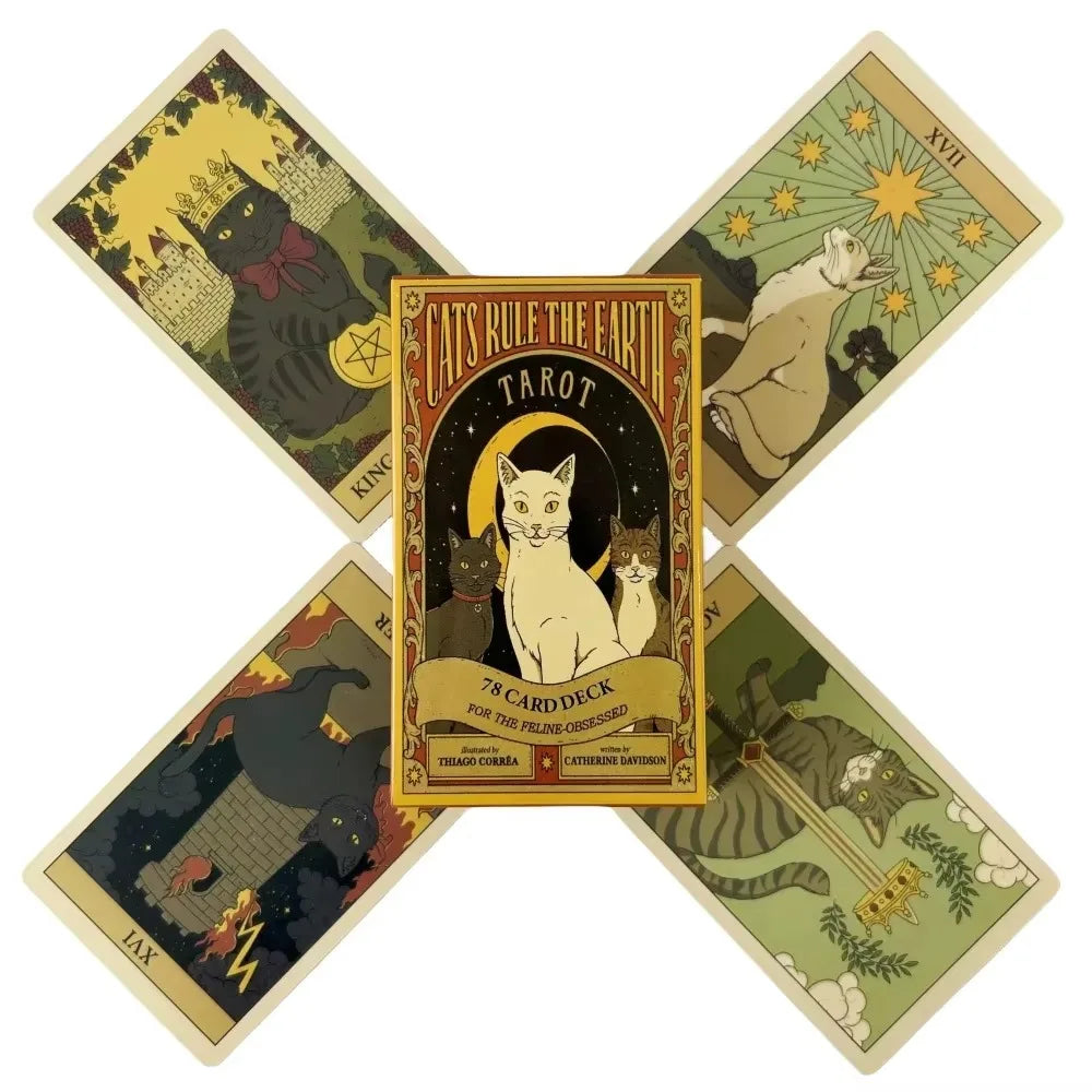 Cats Rule The Earth Tarot Deck, Fortune Telling Tarot Card Games For Fun, Family Party Entertainment Game Cards Oasis Select Cats