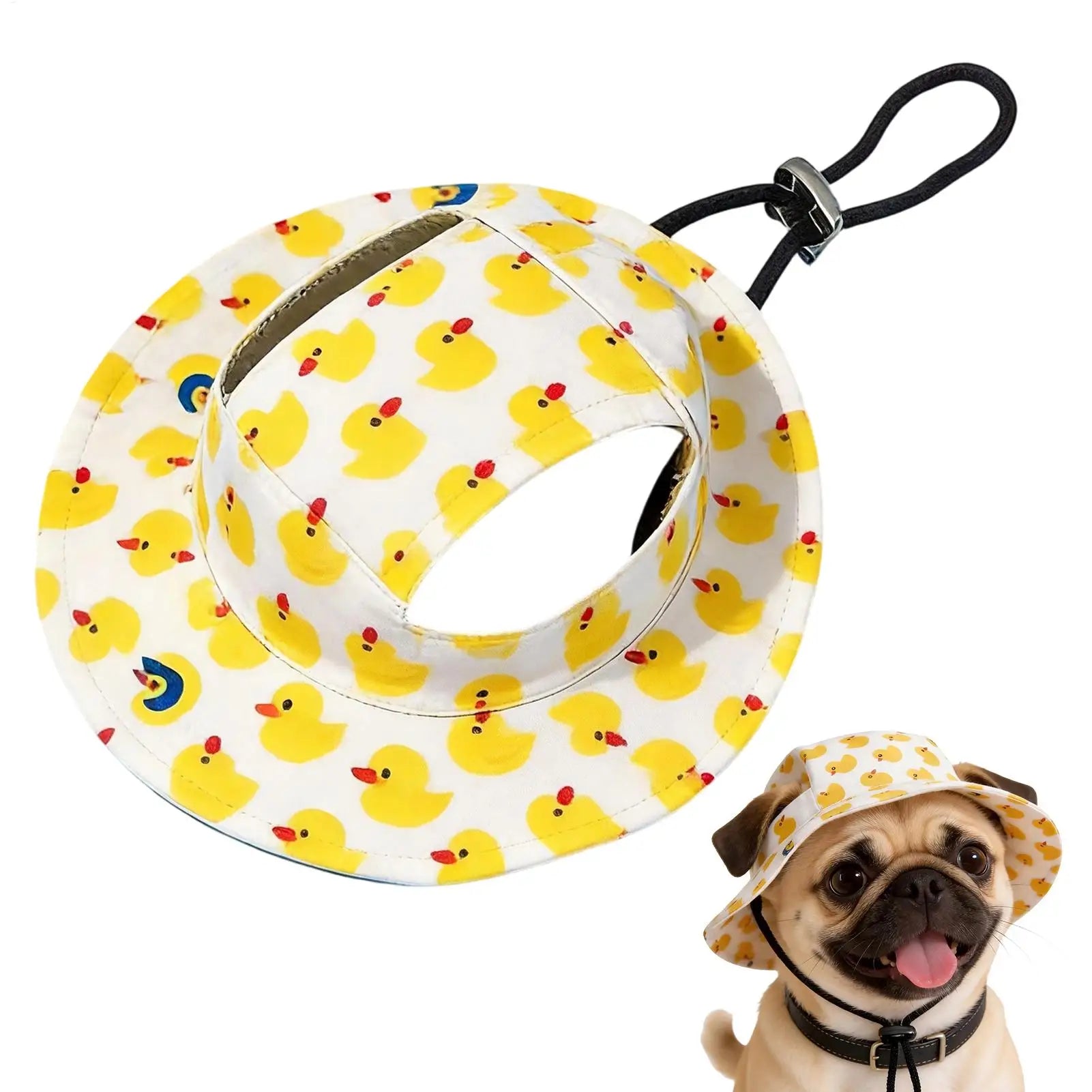Dog Sun Hat Adjustable Dog Hat Cute Print Caps Pet Sun UV Protection Hat for Walking Outdoor Activities hats for Dogs Cats Oasis Select