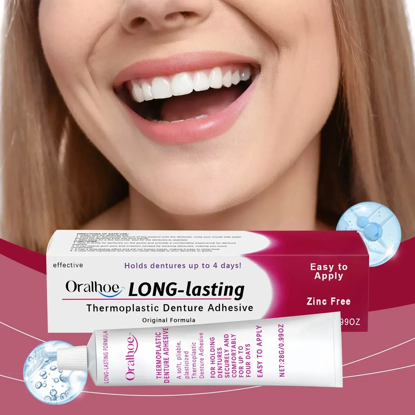 Thermoplastic Denture Adhesive Long-lasting Fixing Improve Comfort Oasis Select