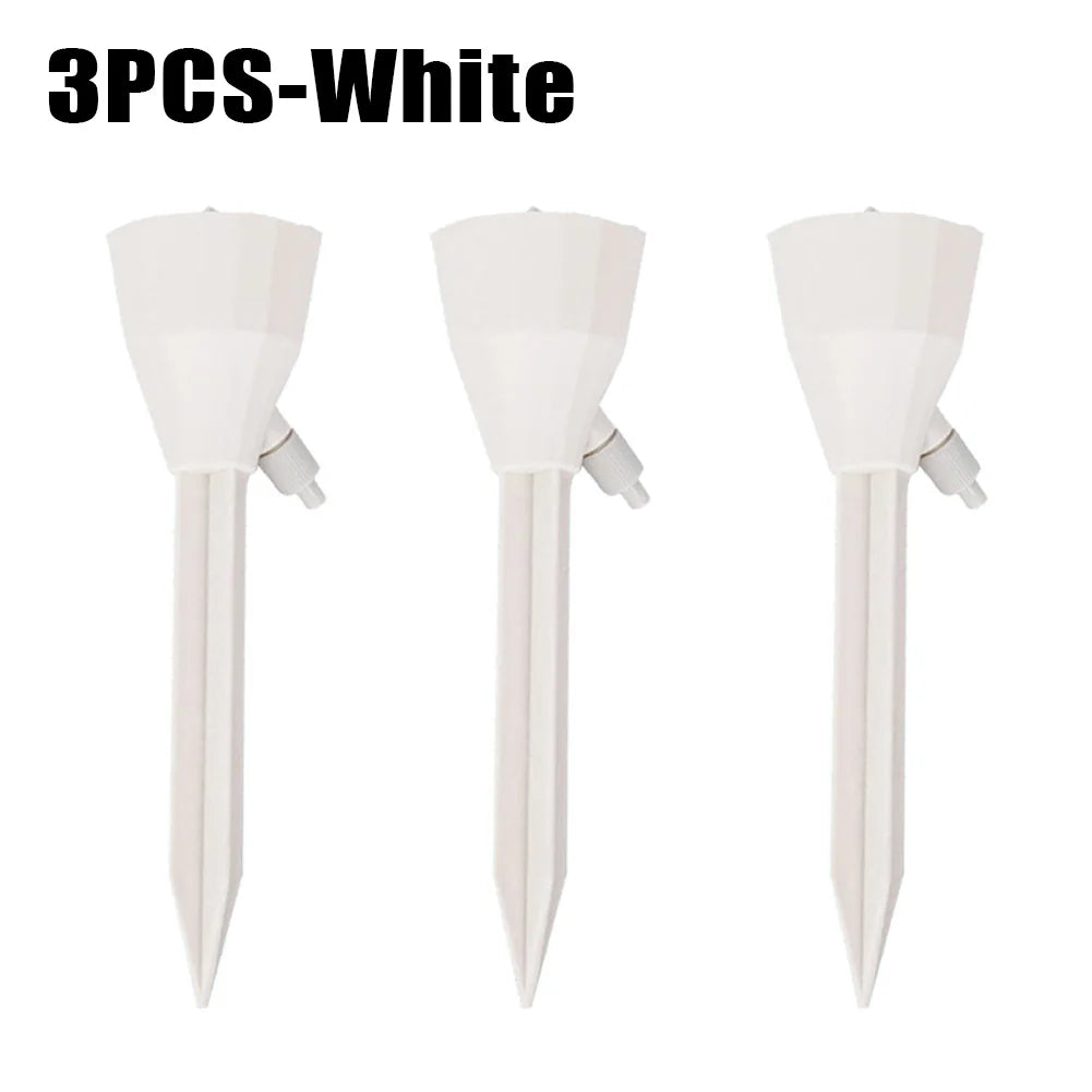3/6/9Pcs Adjustable Drip Irrigation System Indoor Outdoor Potted Plants Automatic Self-flowing Watering Spikes Gardening Tools Oasis Select White-3PCS
