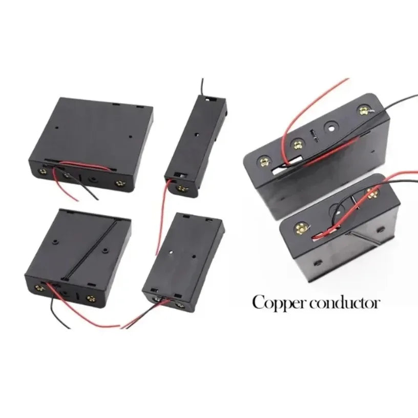 Battery Storage Case for 3pcs 18650 Batteries Holder Box Container 1/2/3/4 And2 Slots ON/OFF Switch DIYCell Plastic Container Oasis Select