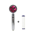Shower Head Water Saving Flow 360 Degrees Rotating with Filter & Fan ABS Rain High Pressure Spray Nozzle Bathroom Accessories Oasis Select Red with Filter