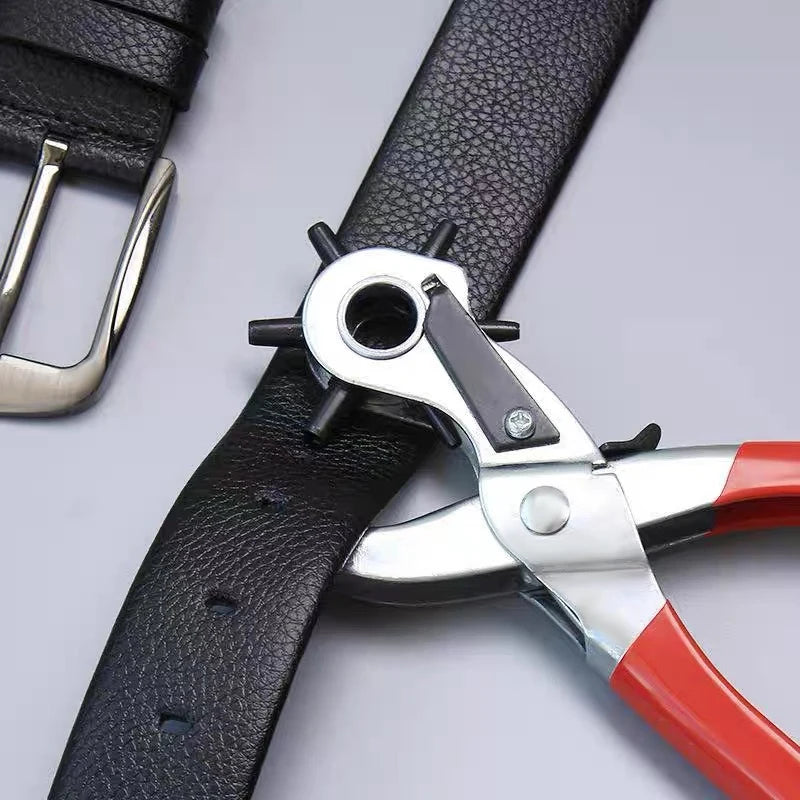 Leather Hole Punch,9" Belt Hole Puncher for Leather Heavy Duty, 6 Size Revolving Leather Belt Hand Hole Puncher Leather Punch Oasis Select
