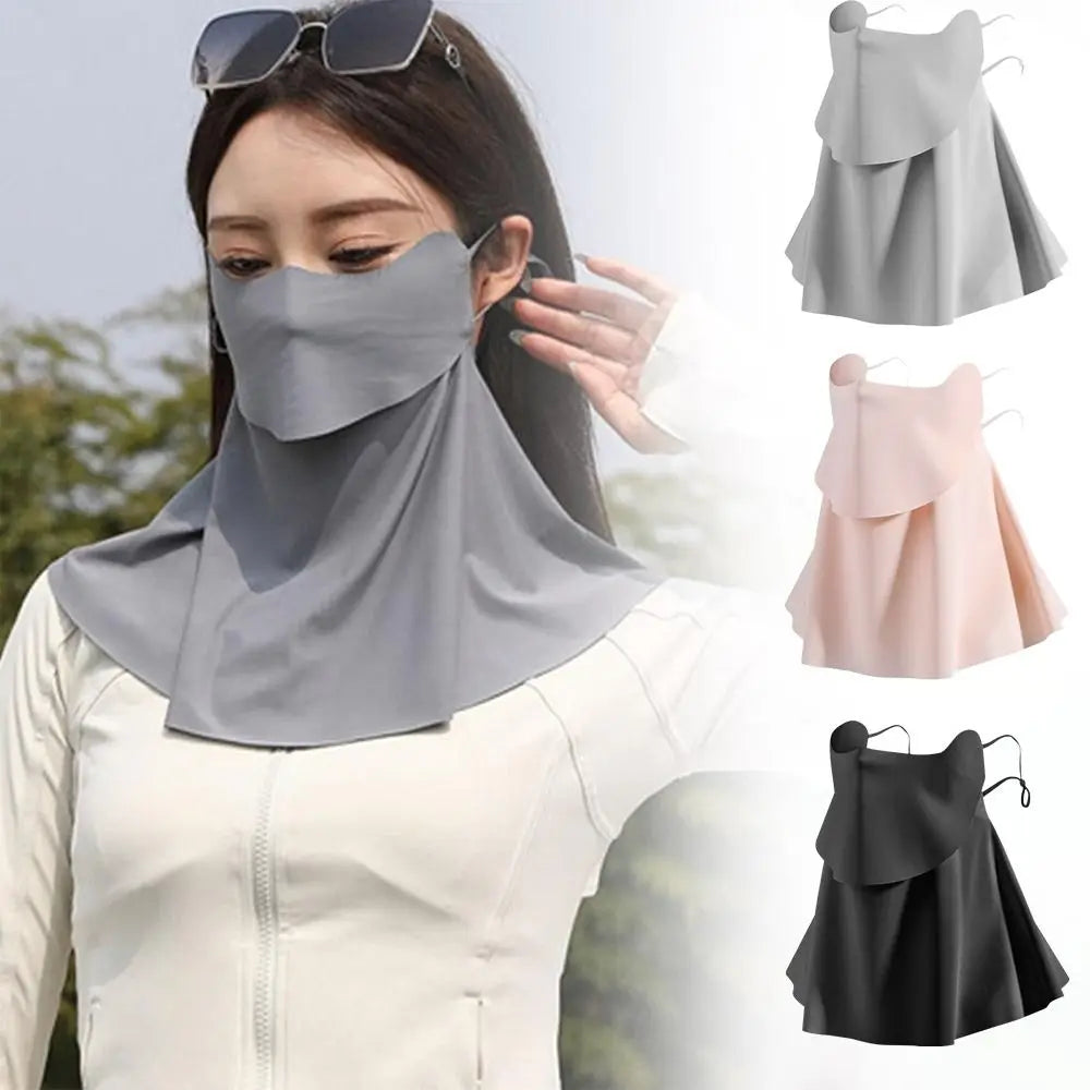 UPF50+ Ice Silk Face Mask Full Face Cover Breathable Fabric UV Protection Mask Half Face Cover 360° Coverage Oasis Select