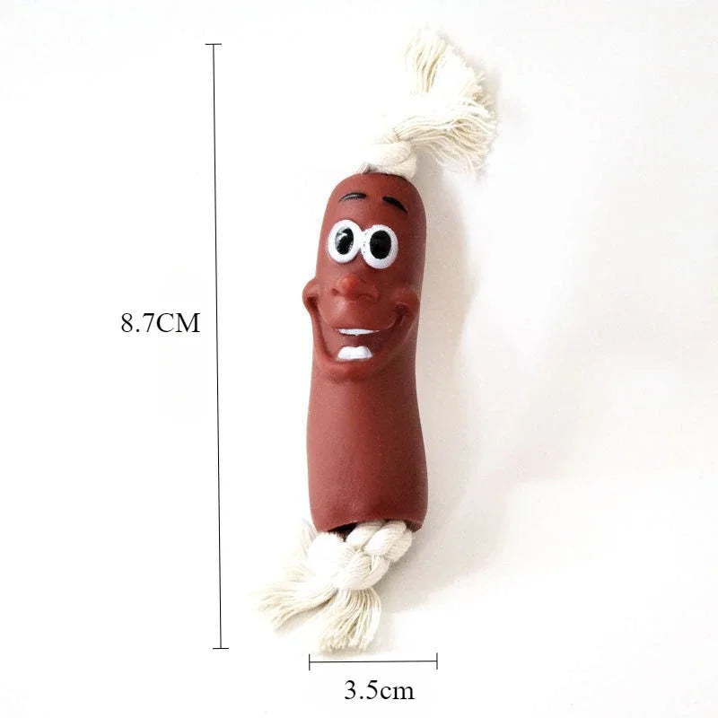 Pet Three-Section Sausage Toy Dachshund Dog French Fight Shiba Inu Corgi Gnashing Teeth Cleaning Funny Toy Oasis Select