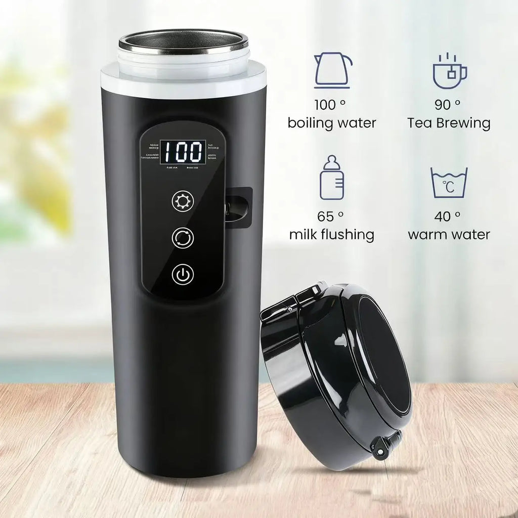 Car Electric Kettle 12V/24V Universal Vehicle-Mounted Heating Cup with 304 Stainless Steel Oasis Select